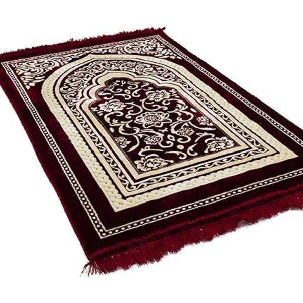 Modefa Alfombra de oración de terciopelo islámico turco_4