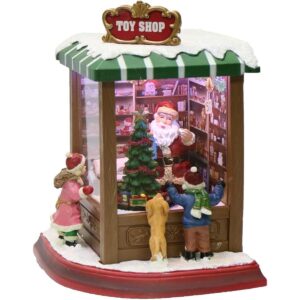 Moments In Time Christmas Village Decor Santa Toy Shop con_1