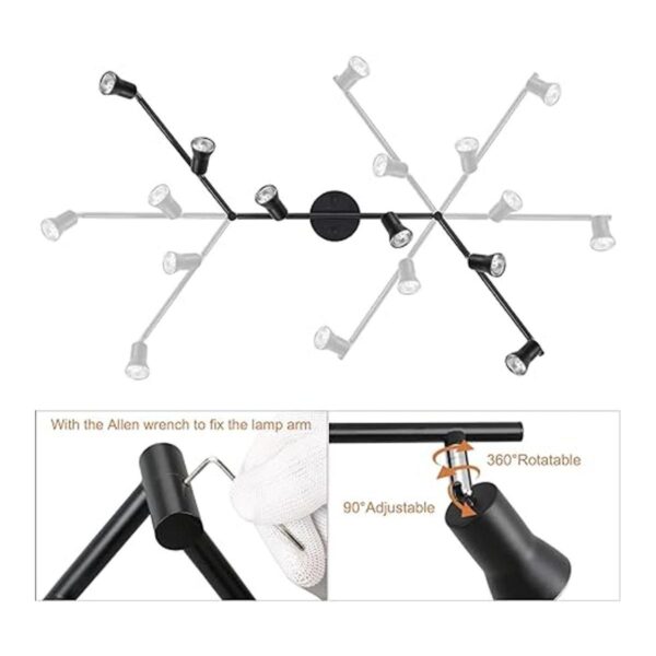 Kit de iluminación de pista de 6 luces luz de techo con_4