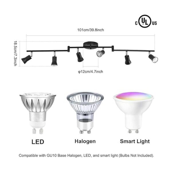 Kit de iluminación de pista de 6 luces luz de techo con_3