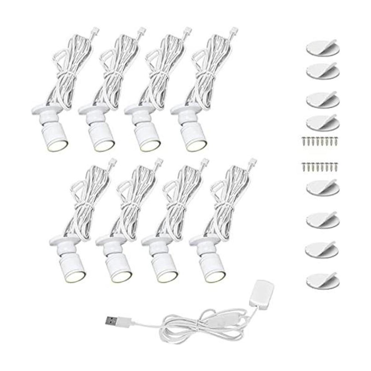 Mini luces de punto con regulador 8 x 1 W foco LED