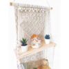Estante colgante de pared de macramé de nivel 2 para_3