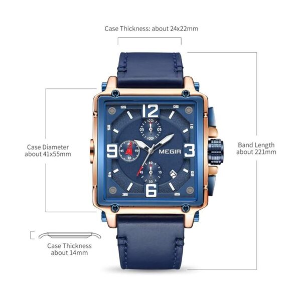MEGIR Reloj analógico militar con cronógrafo militar para