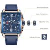 MEGIR Reloj analógico militar con cronógrafo militar para