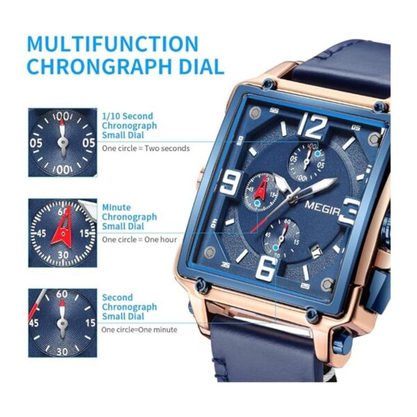 MEGIR Reloj analógico militar con cronógrafo militar para