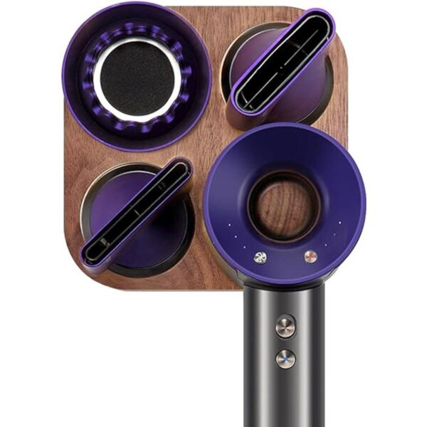 JUBECO Soporte de pared de madera para secador de pelo