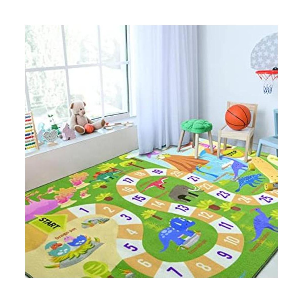 Chicrug Alfombras de juego de dinosaurio para niños