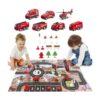 Juguete de avión con camión de bomberos y tapete de juego_4
