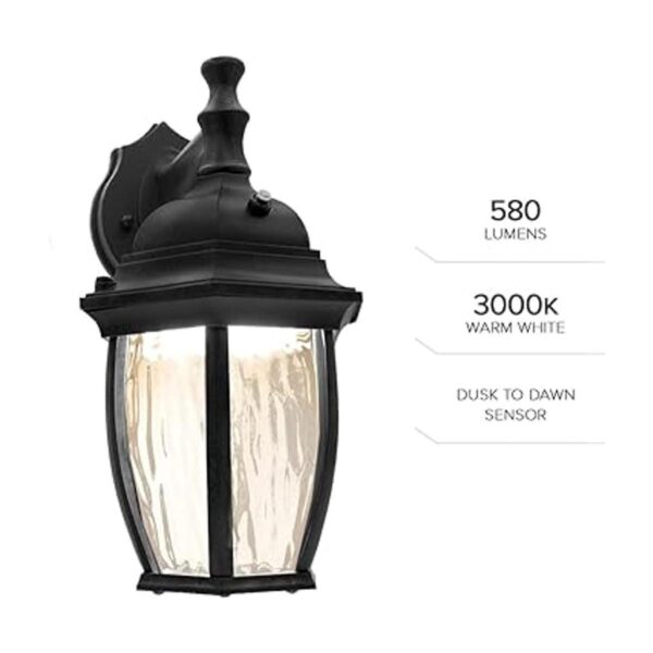 Maxxima Luz LED de pared para exteriores negro con vidrio_4