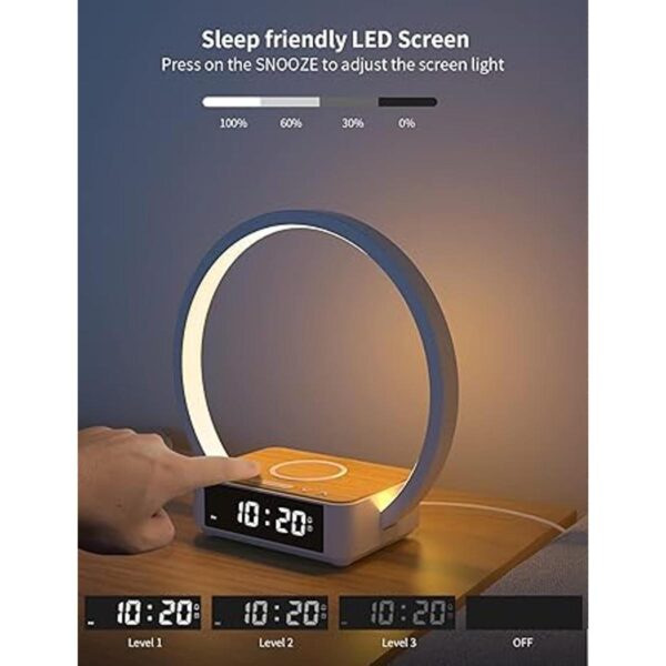 Amouhom Lámpara de mesa reloj despertador de 18 W con_4