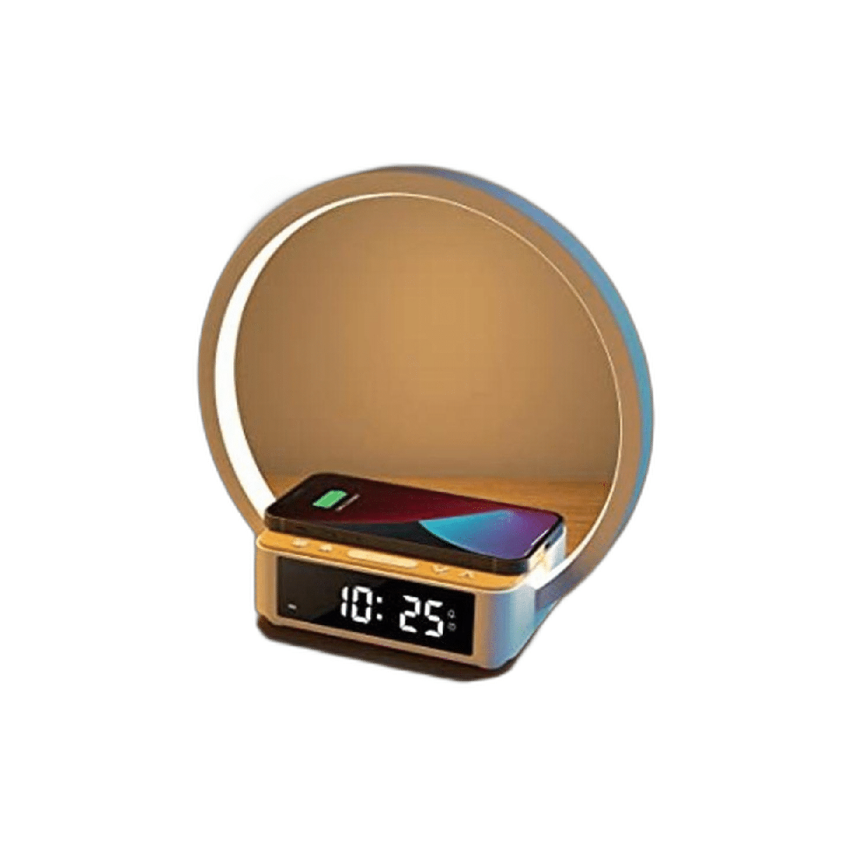 Amouhom Lámpara de mesa reloj despertador de 18 W con