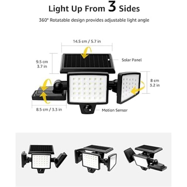 LE Luces solares de inundación para exteriores luces de