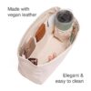 Organizador de bolsa de cuero vegano con compartimento