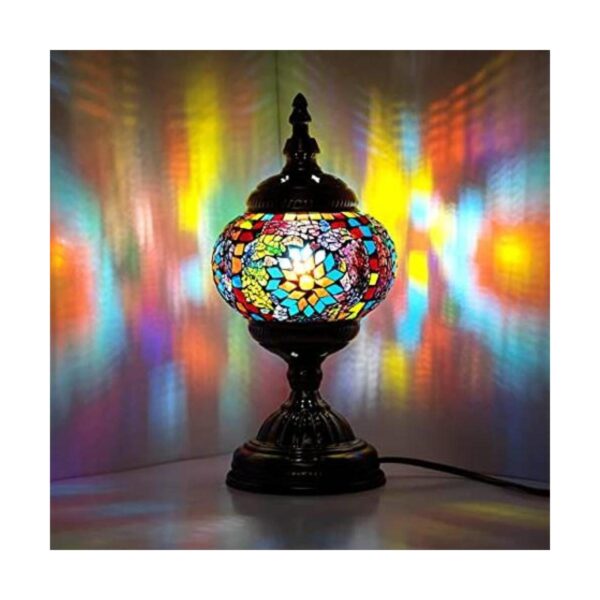Lámpara de mesa decorativa de cristal de mosaico turco_1