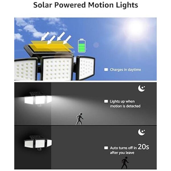 LE Luces solares de inundación para exteriores luces de