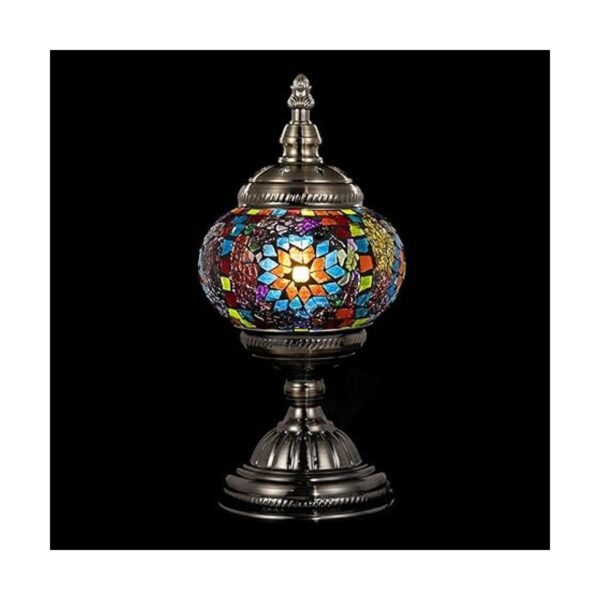 Lámpara de mesa decorativa de cristal de mosaico turco_4