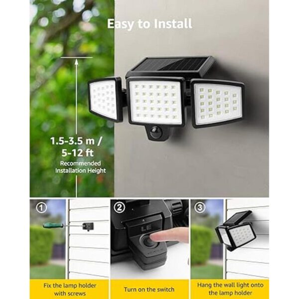 LE Luces solares de inundación para exteriores luces de