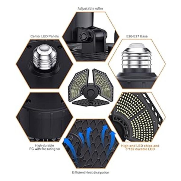 Luces LED de garaje 140 W 18500 lúmenes iluminación de_3