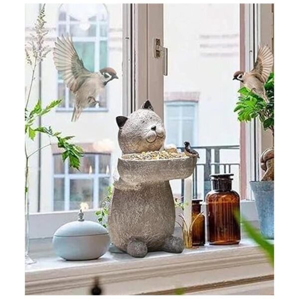 Estatua de jardín para gatos decoración al aire libre_5