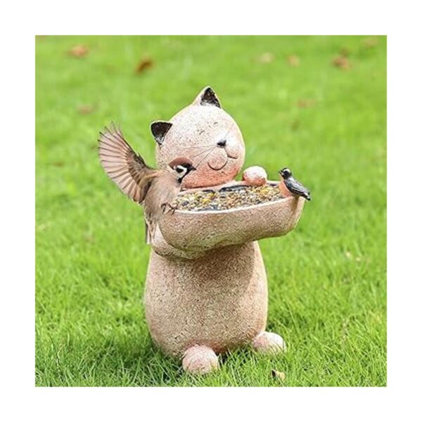 Estatua de jardín para gatos decoración al aire libre_2