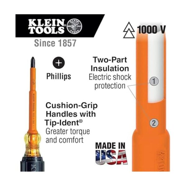 Klein Tools 33532INS desarmadores aislados 4 pulgadas 2_3