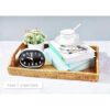 Large Rattan Tray with Rattan Coasters Premium Flat