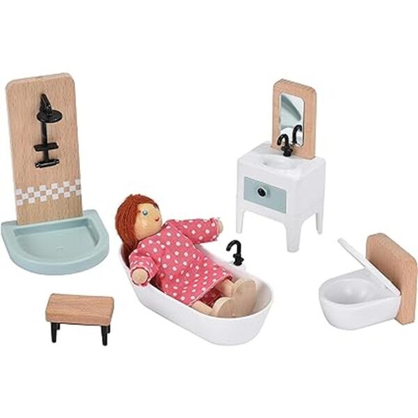 Juego de muebles de madera para casa de muñecas 37 piezas_2