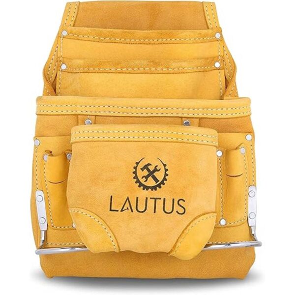 LAUTUS Nubuck Bolsa de herramientas de cuero de grano