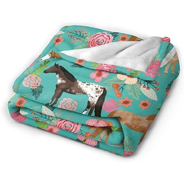HAZIMCS Manta de felpa de franela con diseño de caballos
