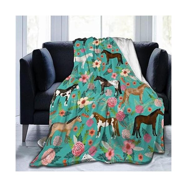 HAZIMCS Manta de felpa de franela con diseño de caballos