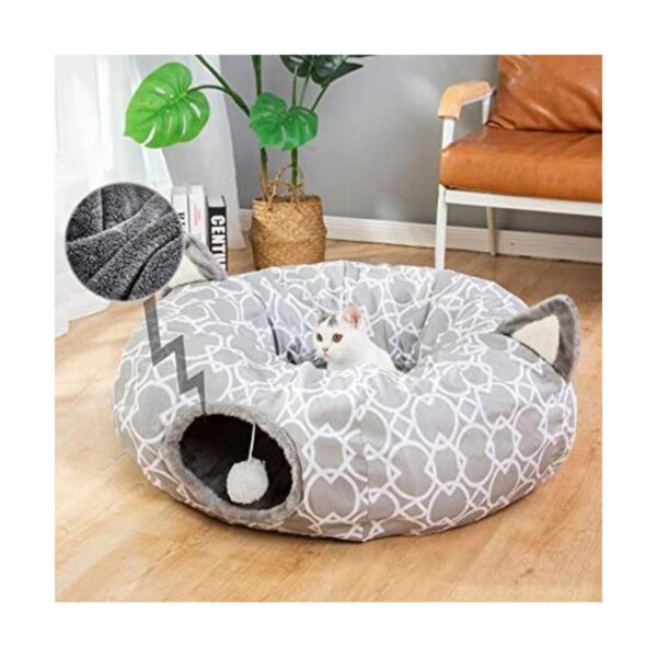 LUCKITTY Túnel geométrico para gatos con interior de