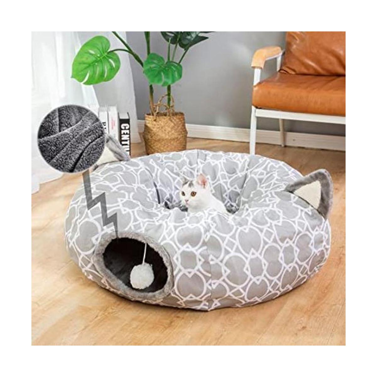 LUCKITTY Túnel geométrico para gatos con interior de