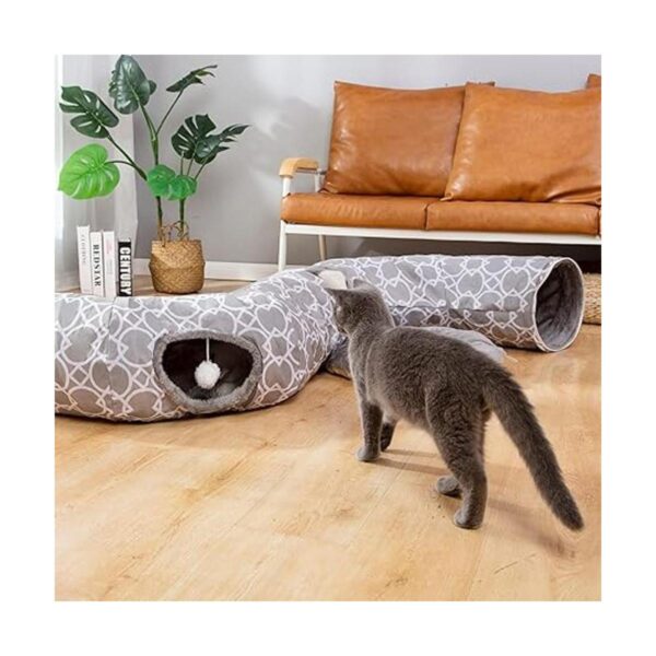 LUCKITTY Túnel geométrico para gatos con interior de