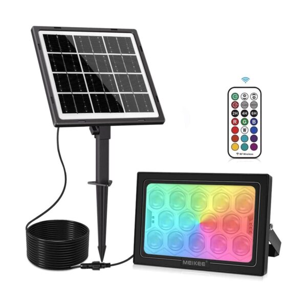 MEIKEE RGBW Luz de inundación solar para exteriores con_1