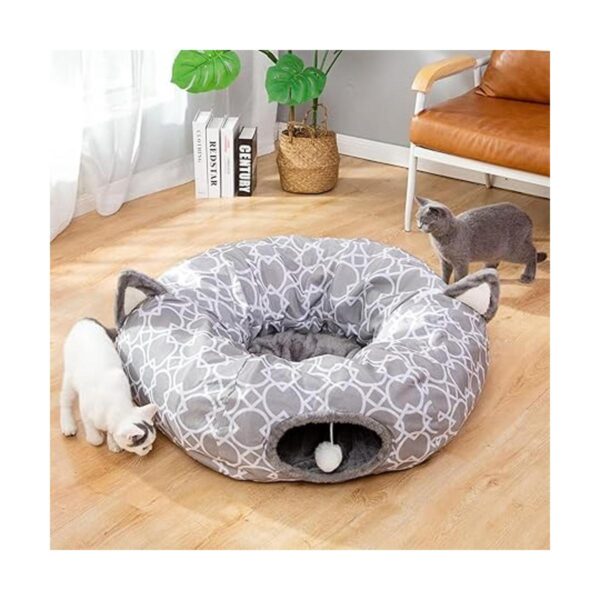 LUCKITTY Túnel geométrico para gatos con interior de