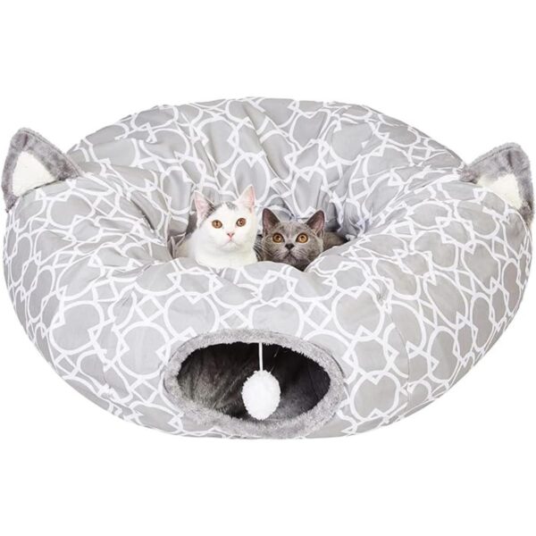 LUCKITTY Túnel geométrico para gatos con interior de