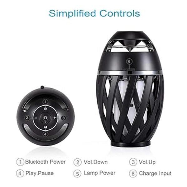 DIKAOU Altavoz Bluetooth con llama LED regalos para_5