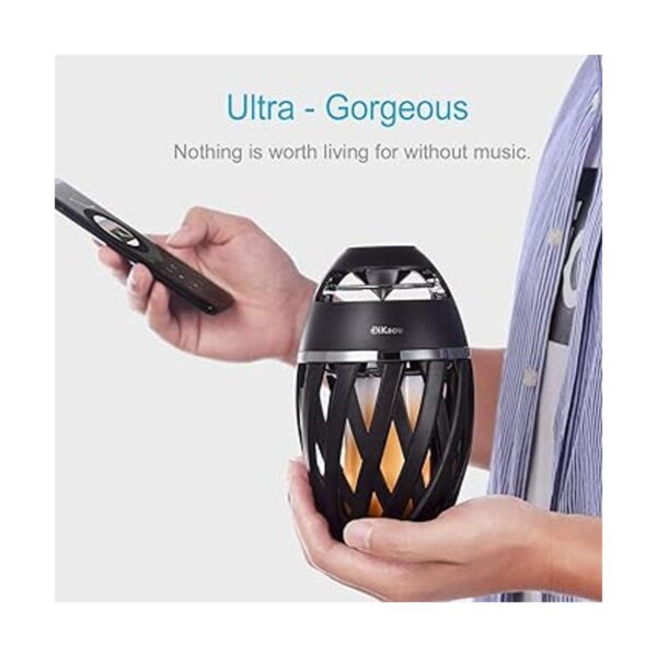 DIKAOU Altavoz Bluetooth con llama LED regalos para_3