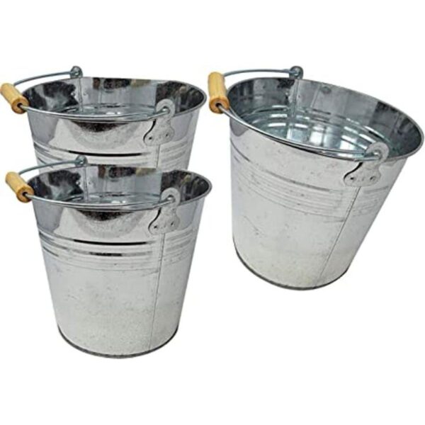 Cubo de metal grande de 2 galones paquete de 3 latas_1