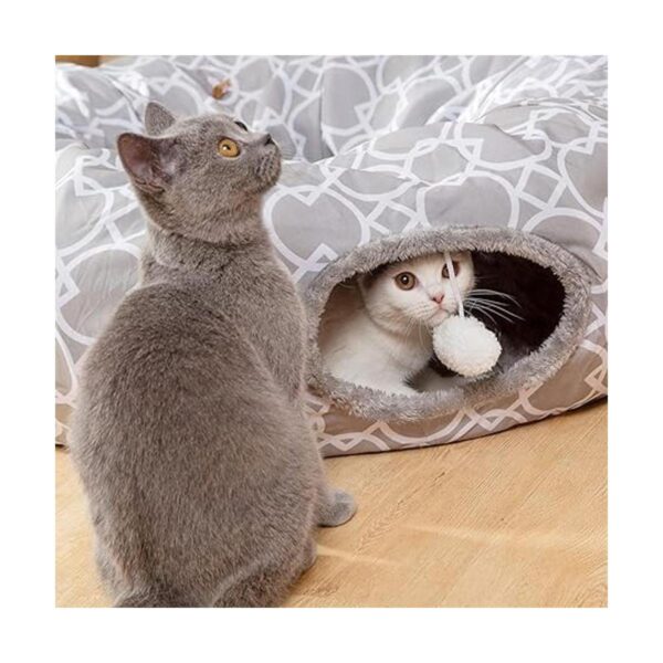 LUCKITTY Túnel geométrico para gatos con interior de