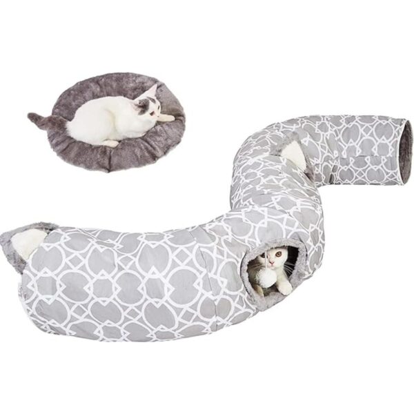 LUCKITTY Túnel geométrico para gatos con interior de