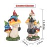 Ovewios Estatua de gnomo de jardín figura grande y_4