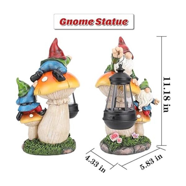 Ovewios Estatua de gnomo de jardín figura grande y_4