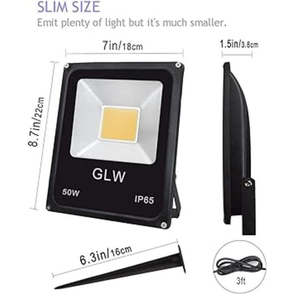 GLW Luces LED de paisaje de 50 W 1224 V CC de color blanco_6