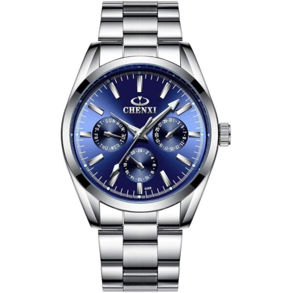 Couple Watches Women and Men Silver Stainless Steel_3