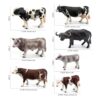 Juego de 7 figuras realistas de vacas Hereford para_6