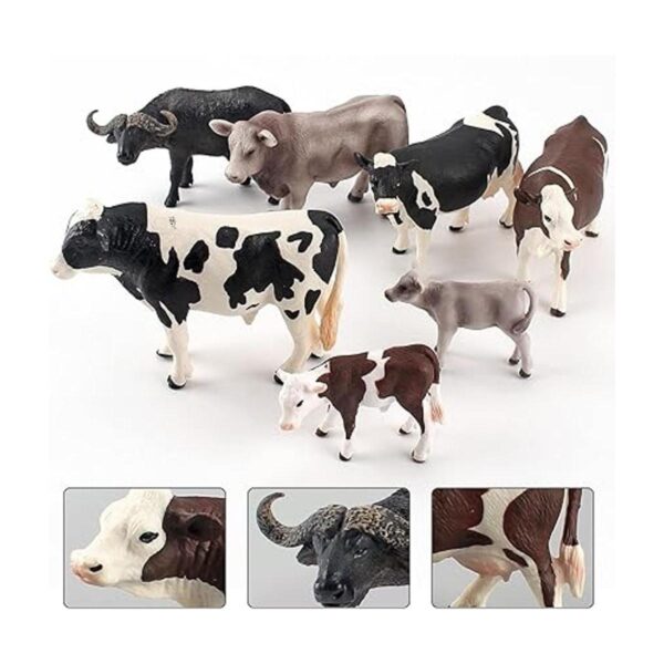 Juego de 7 figuras realistas de vacas Hereford para_3