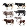 Juego de 7 figuras realistas de vacas Hereford para_1