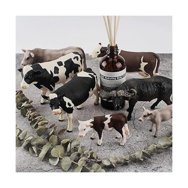 Juego de 7 figuras realistas de vacas Hereford para_5