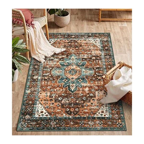 Moynesa Alfombra de área vintage ultra fina lavable 3 x 5_1